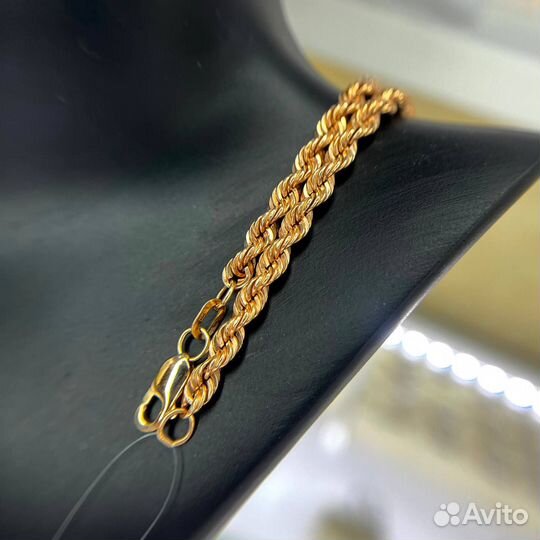 Золотой браслет веревка 585 пробы золото