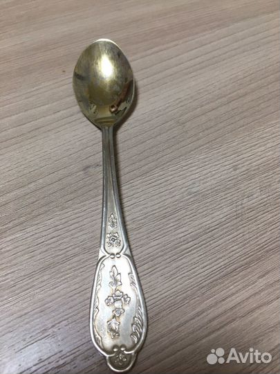 Ложки чайные мельхиоровые позолоченные и посеребр