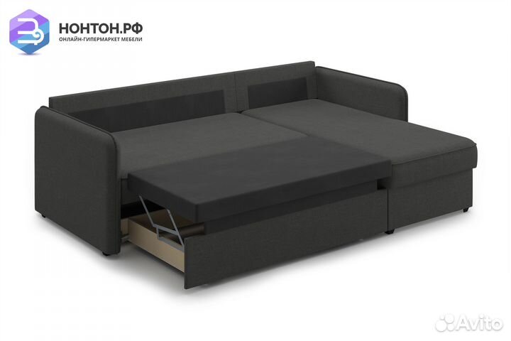 Угловой диван дельфин Нельсон серый