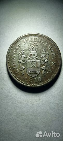 Монета Германии 10 пфеннигов 1918 год. Нотгельд Мо