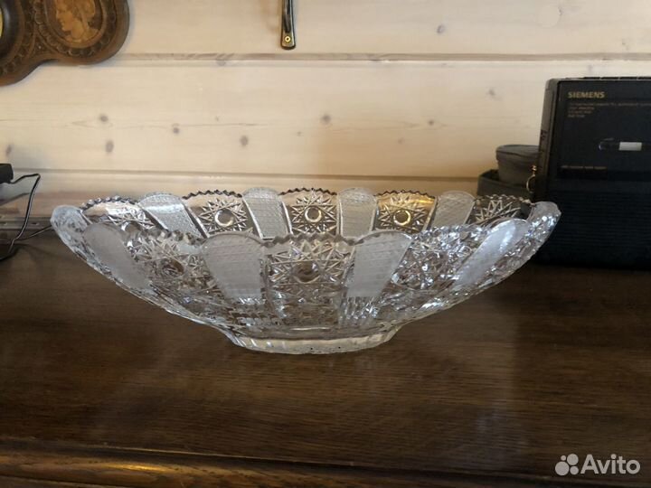Ваза для фруктов конфетница хрусталь СССР
