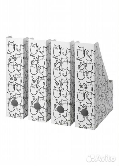 Белый кот Икея коробка,Горшки,лотки для бумаг