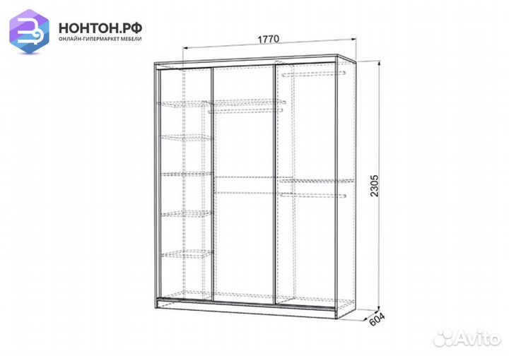 Шкаф-купе Бассо 4-600 орхидеи дуб млечный