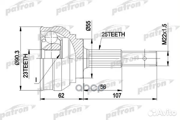 Шрус наружн к-кт nissan: almera 1.6/2.0D 95-00