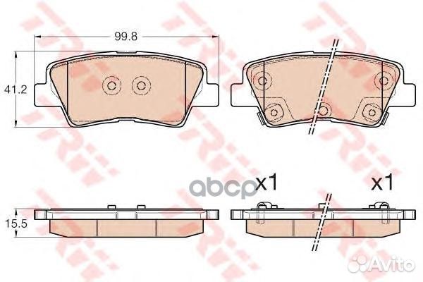 Колодки задние GDB3537 TRW