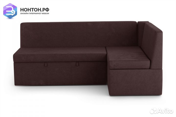 Кухонный угловой диван дельфин Орион коричневый
