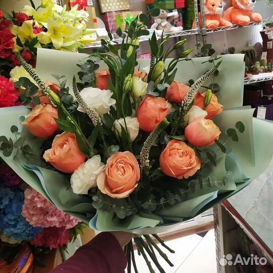Цветы розы букет