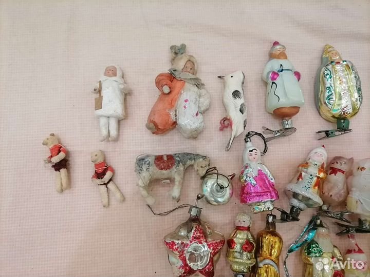 Ватные елочные игрушки СССР