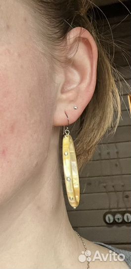 Серьги German Kabirski,перламутр/фианиты