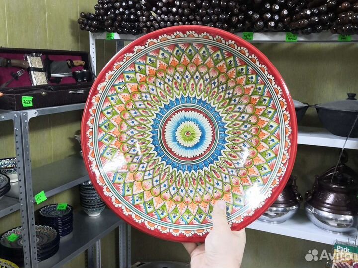 Тарелка-ляган 34 см красная