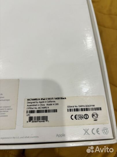 iPad 2 планшет 16gb model A1395