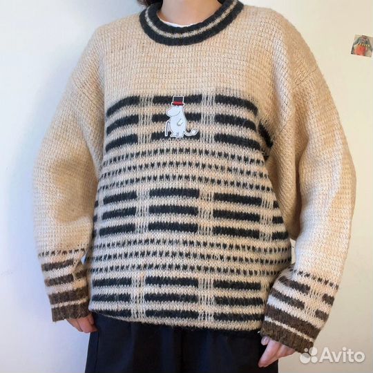 Свитер винтажный с муми троллем