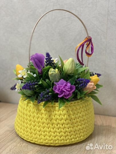 Корзинки из трикотажной пряжи