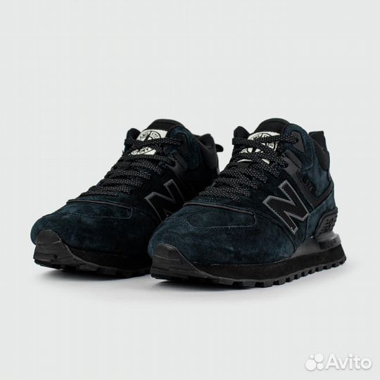 Кроссовки New Balance 574 Mid Navy Black with Fur