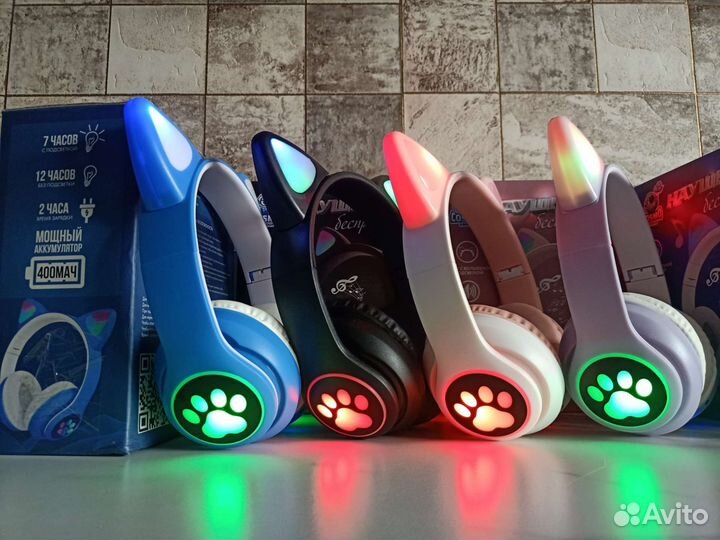 Новые детские беспровод блютуз наушники светящиеся