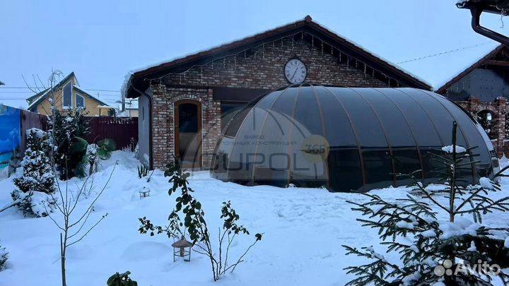 Круглый тент для бассейна. Купол для бассейна