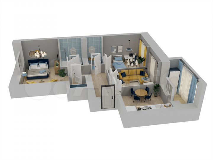 3-к. квартира, 73,1 м², 10/10 эт.