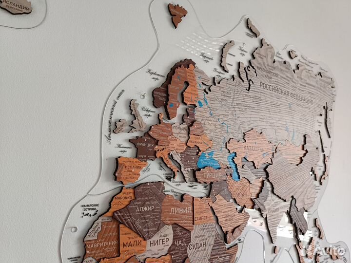 Деревянная карта мира самая подробная