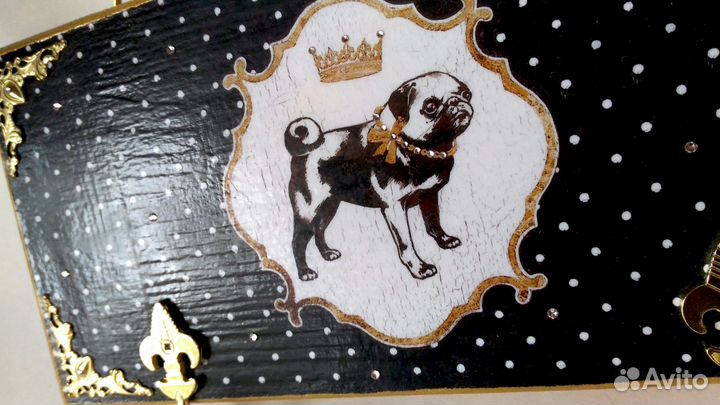 Мопс- ключница, поводочница, вешалка, авторская