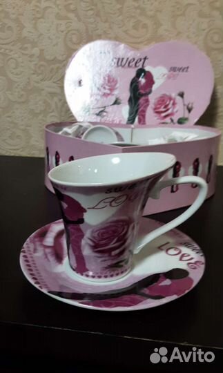 Фарфоровый набор на 2 персоны, новый, 5 предметов