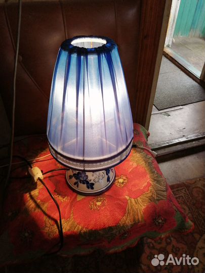 Лампа настольная Гжель