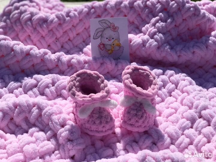 Плед детский вязаный ручная работа