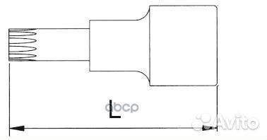 Головка торцевая с вставкой spline 1/2 M10 L55