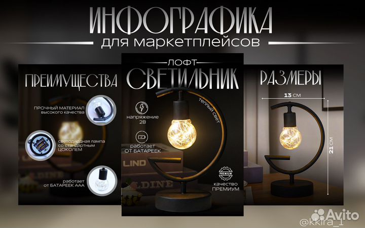 Инфографика для маркетплейсов / дизайн карточек