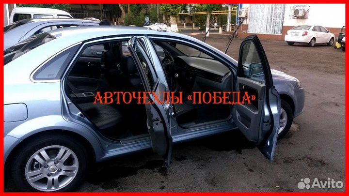 Чехлы Chevrolet Lacetti из экокожи чёрные Ромб