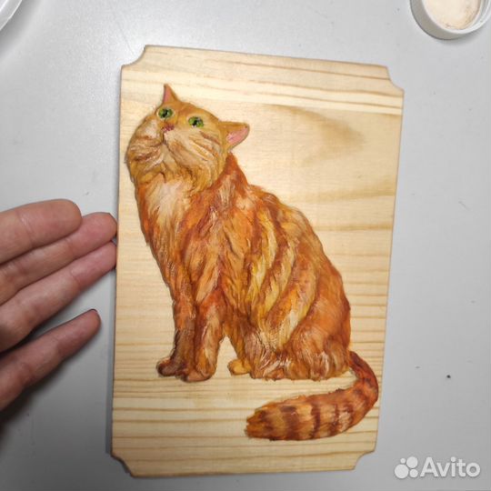 Панно рыжий кот