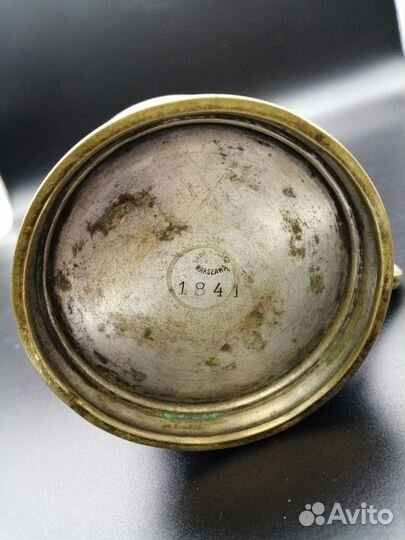 Подстаканник Варшава латунь с серебрением 