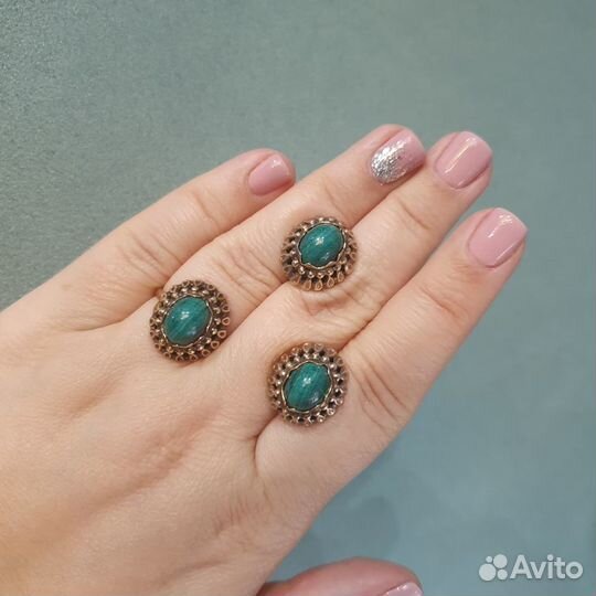 Набор украшений серьги и кольцо Серебро 925