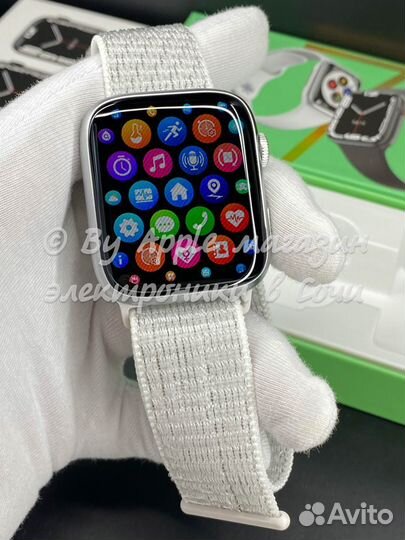 Apple Watch 9 45m (экран без рамок, silver нейлон)