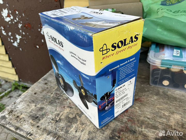 Винт гребной solas для mercury, tohatsu, honda
