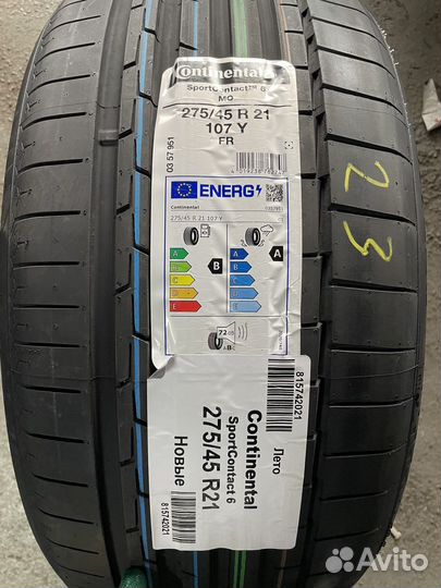 Continental SportContact 6 275/45 R21 и 315/40 R21 107Y