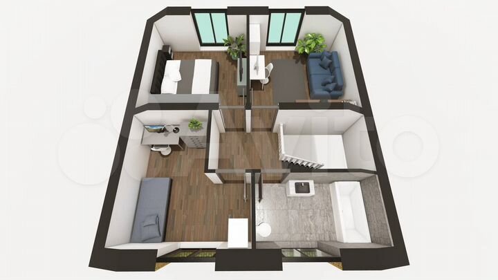 Коттедж 107 м² на участке 7,3 сот.