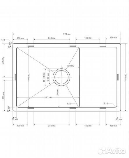 Мойка для кухни Seaman Eco Bremen нержавеющая сталь SBO-7245.A