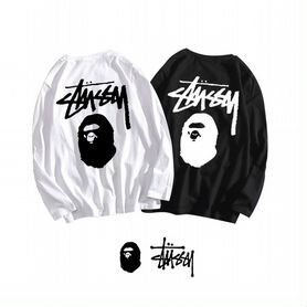 Лонгслив Stussy x bape