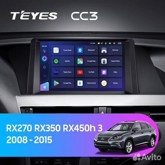 Магнитола Teyes CC3 6/128 Lexus RX 2008-2015