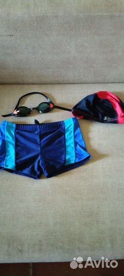 Шапочка, плавки, очки для купания