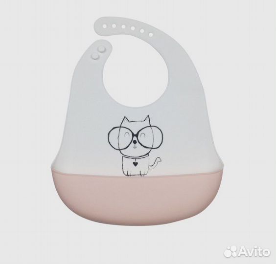 Силиконовый нагрудник с карманом для кормления