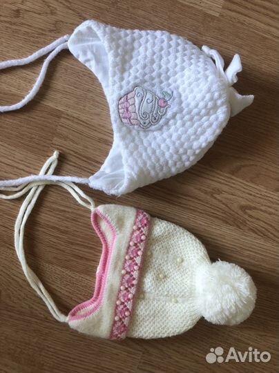 Шапка для девочки 0-6 мес