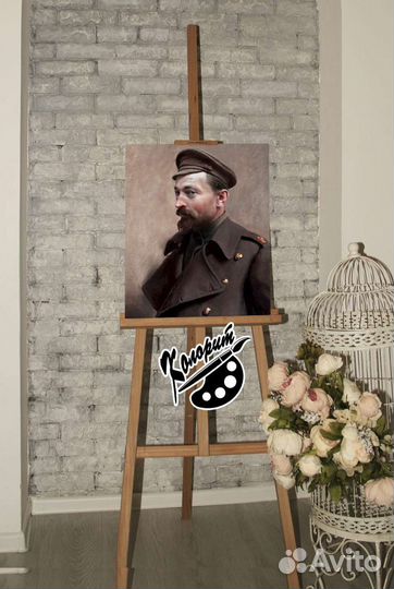 Дзержинский портрет на холсте с подрамником 40х50с
