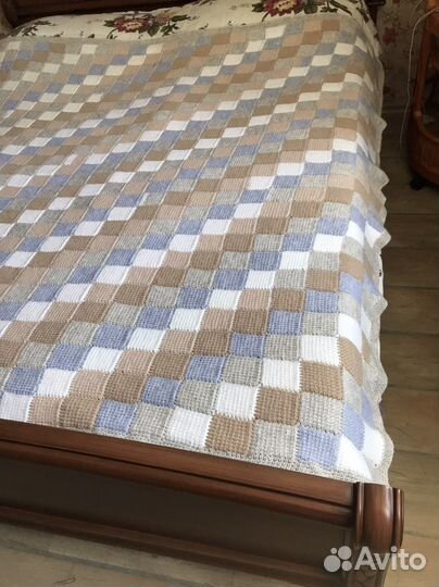 Покрывало плед вязанное