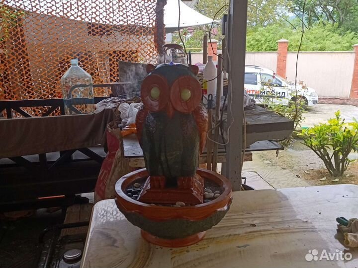 Садовая фигура сова фонтачик