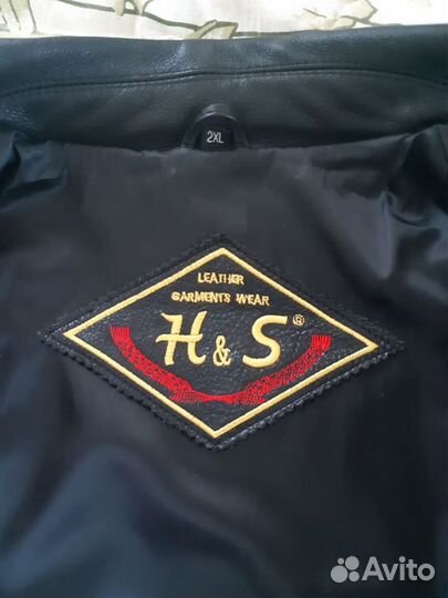 Куртка кожаная черная размер 52