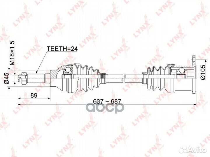 Привод в сборе зад лев CD1143 lynxauto