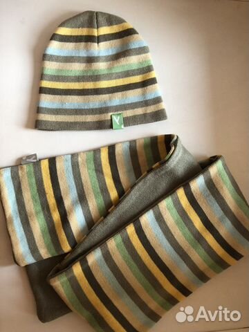 Шапка детская и шарф на 6-8 лет