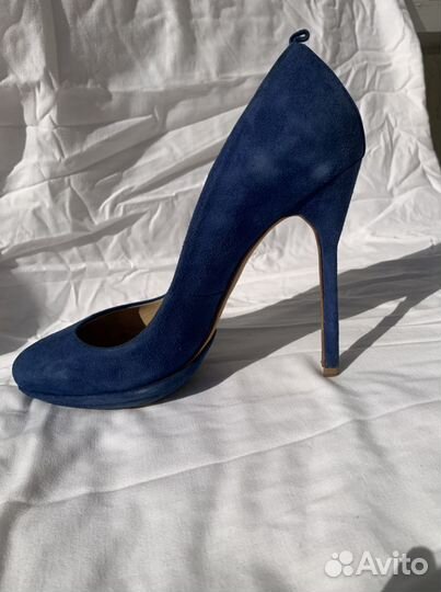 Туфли замшевые синие