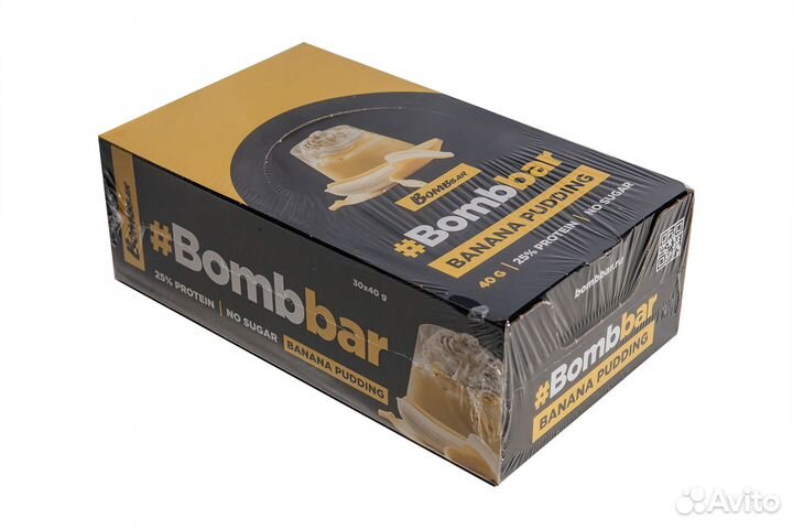 Протеиновый глазированный батончик Bombbar, банано
